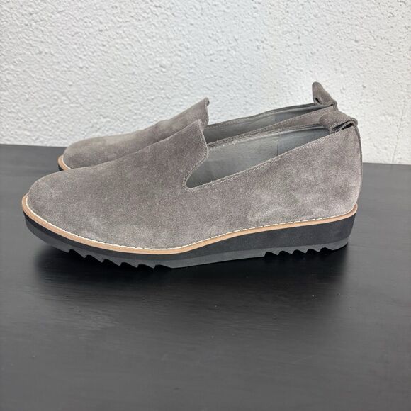 EILEEN FISHER Embrace Size 7 Gray Suede Slip on loafers New - Picture 4 of 12